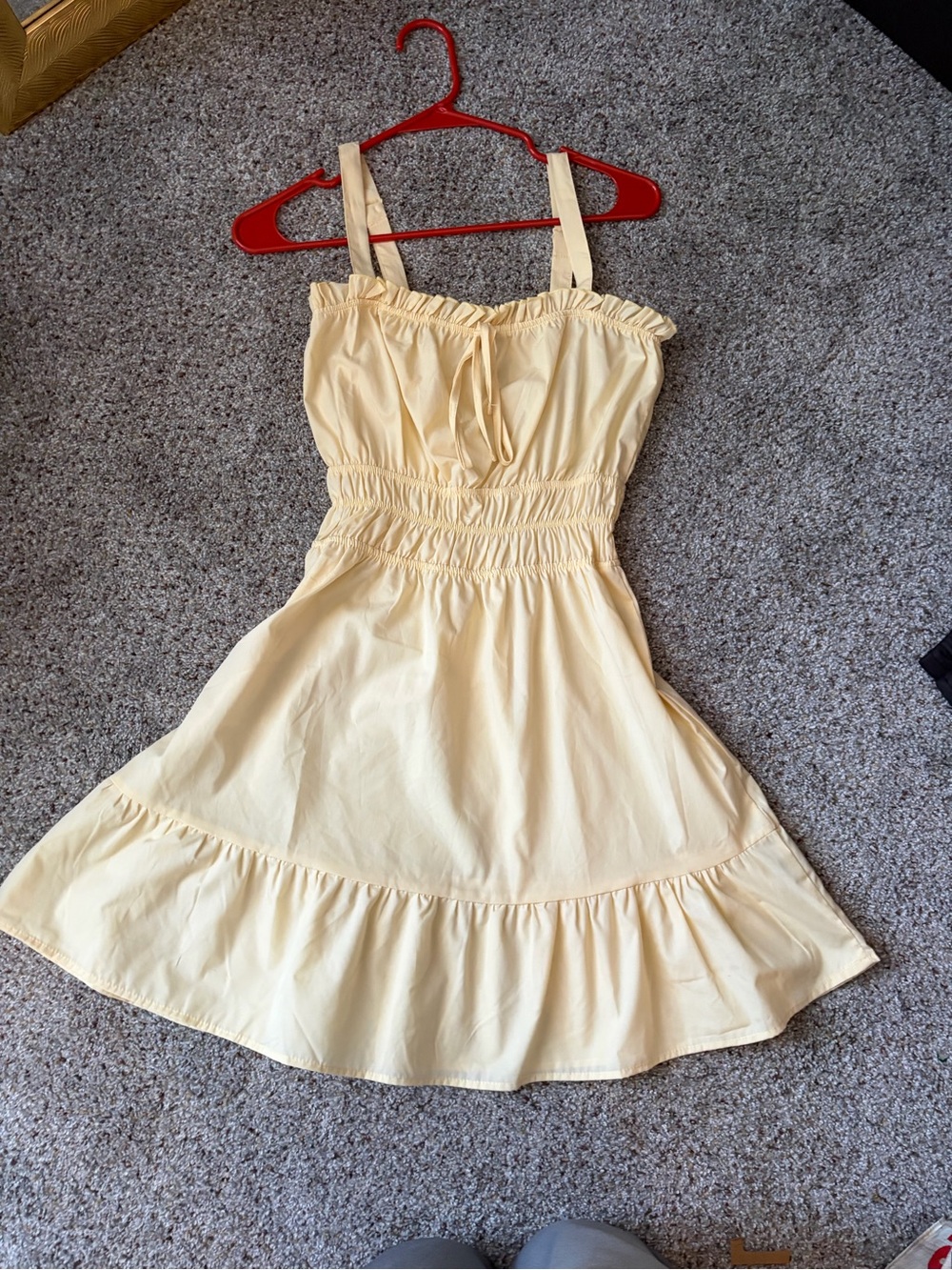 Yellow Ruffle Mini Dress